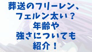 葬送のフリーレン、フェルン太い？年齢や強さについても紹介！